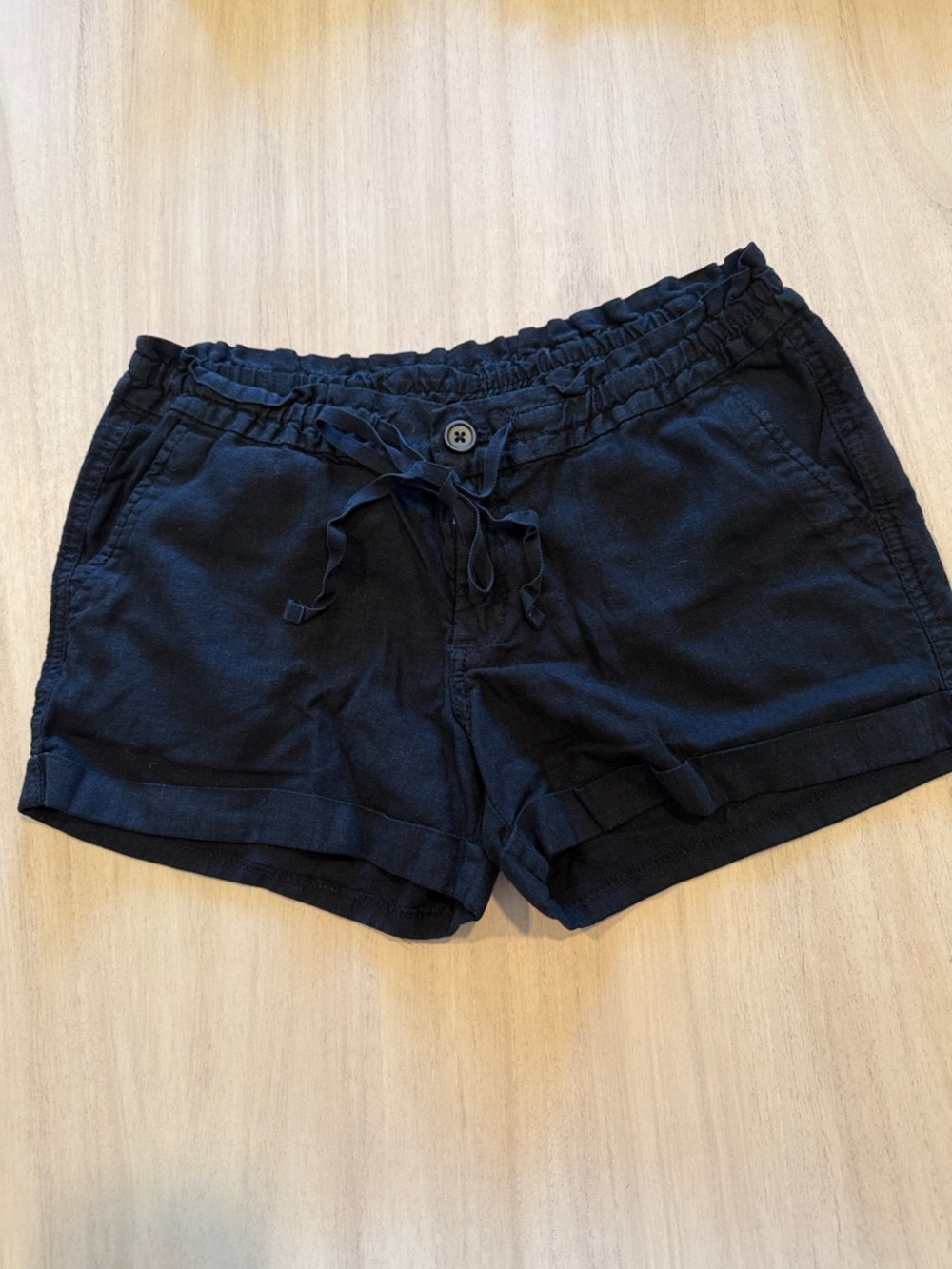 Old Navy Black Linen Blend Pull-On Shorts Size 4
